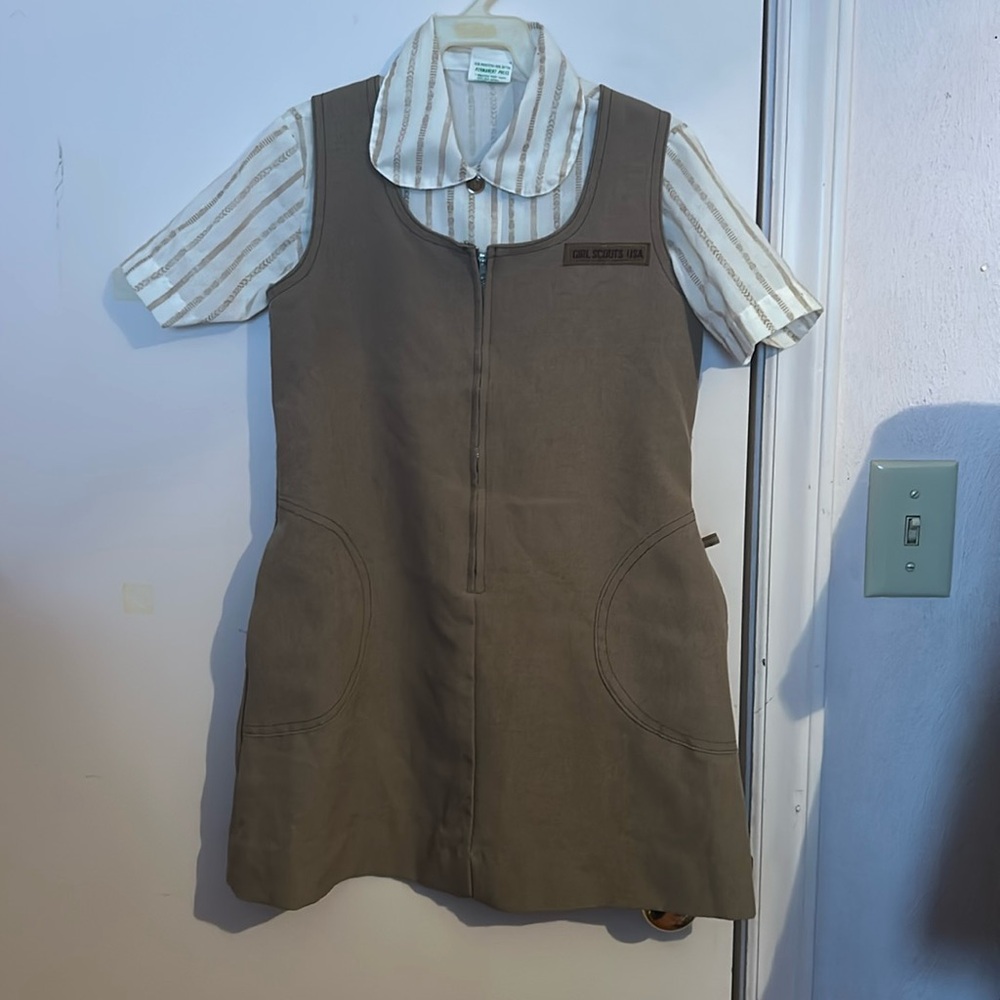 Girl Scout vintage uniform dress and blouse size 8